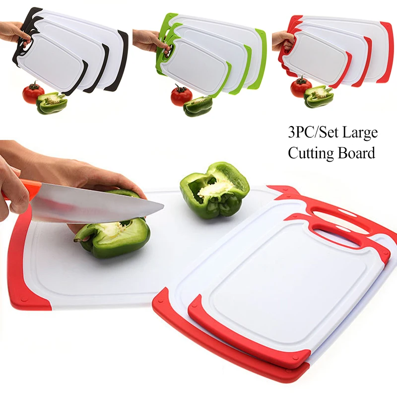 Thickened Household Cutting Board Set of Three Practical Fruit Chopping Board Kitchen Non-slip Rectangular Cutting Board