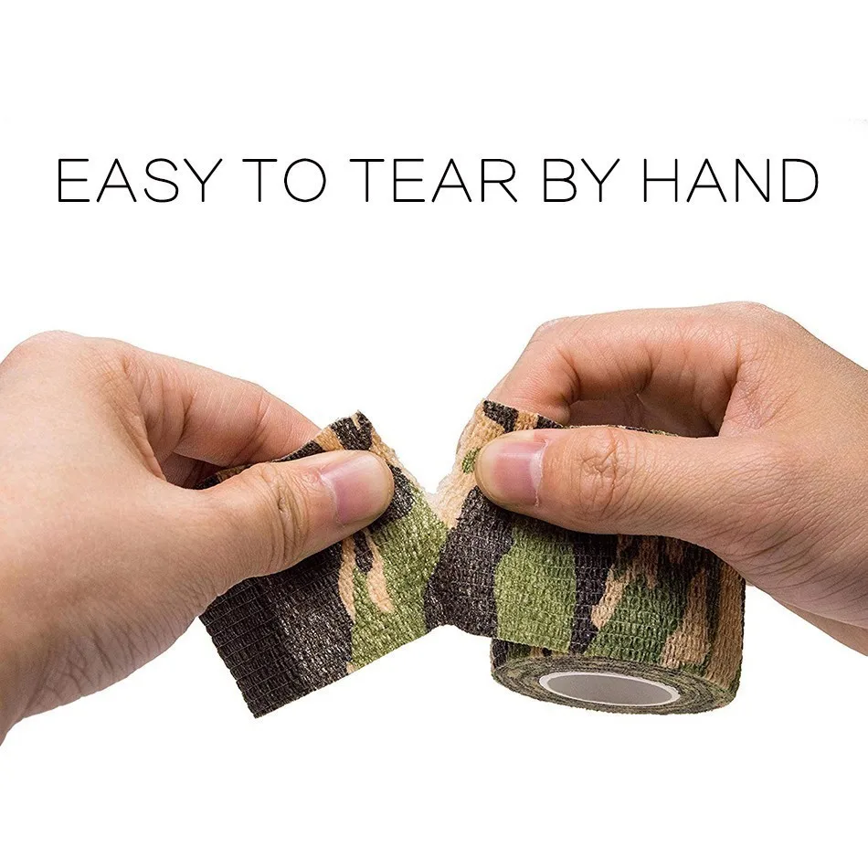 Camping Hiking Self Adhesive Camouflage Elastic Tape Camo Wrap Outdoor Tools Military Tactical EDC Survival Bandage 5*450cm