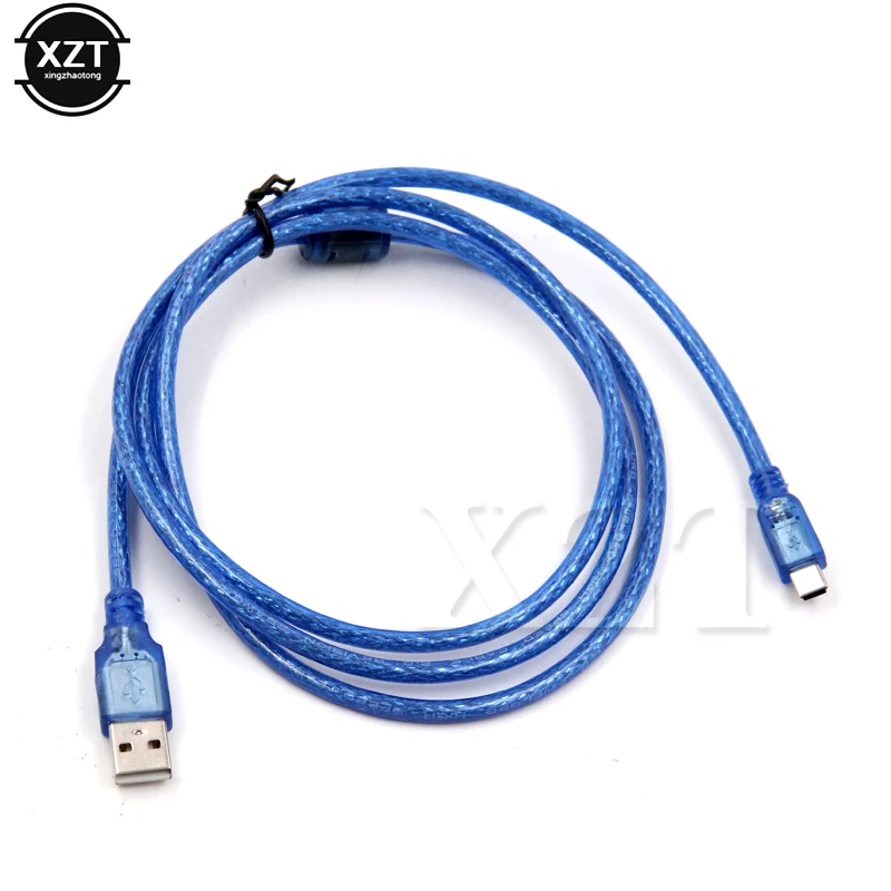 Data Cable USB 2.0 Type A Male to Mini 5P  Foil Braided Shielding 30cm 1.5M 3M 5M for MP3/MP4 players DigitalCamcorders Blue