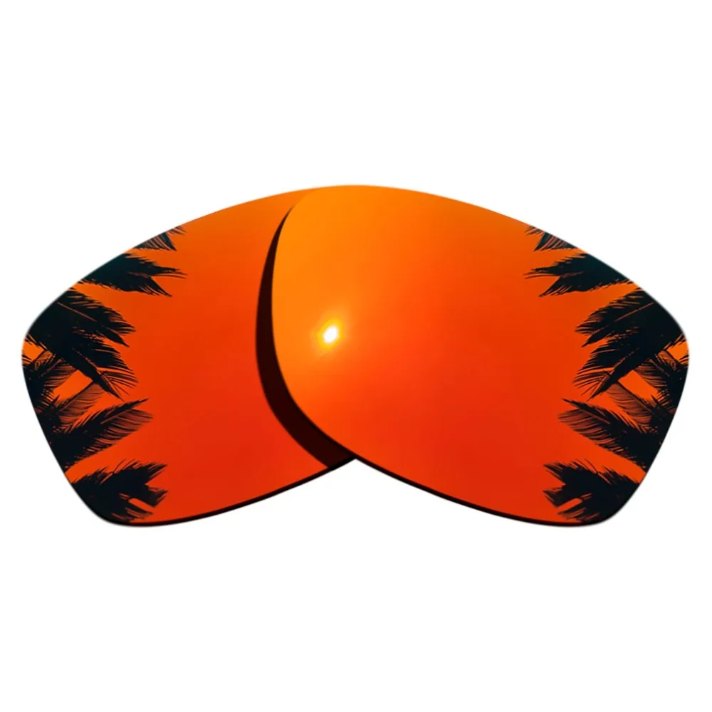 (Silver Mirrored+Orange Red Mirrored Coating) 2-Pairs Polarized Replacement Lenses for Jupiter Squared 100% UVA & UVB Protection