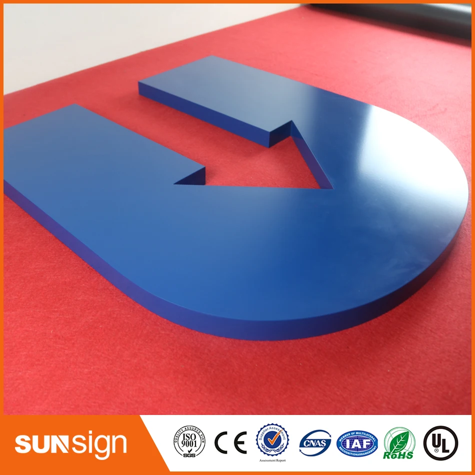 Backlit stainless steel Signage untuk toko depan LED 3D diterangi huruf tanda untuk Iklan disesuaikan