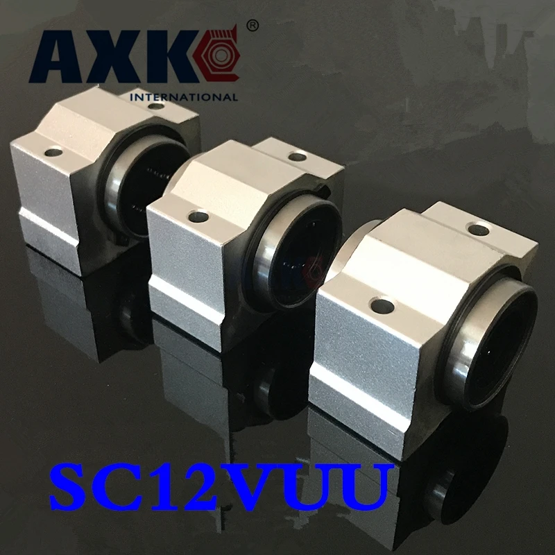 CNC Router Parts Linear Rail AXK 4PCS SC12VUU SC12V SCV12UU 12mm Pillow Block Linear Slide for XYZ Table CNC Machine Accessories