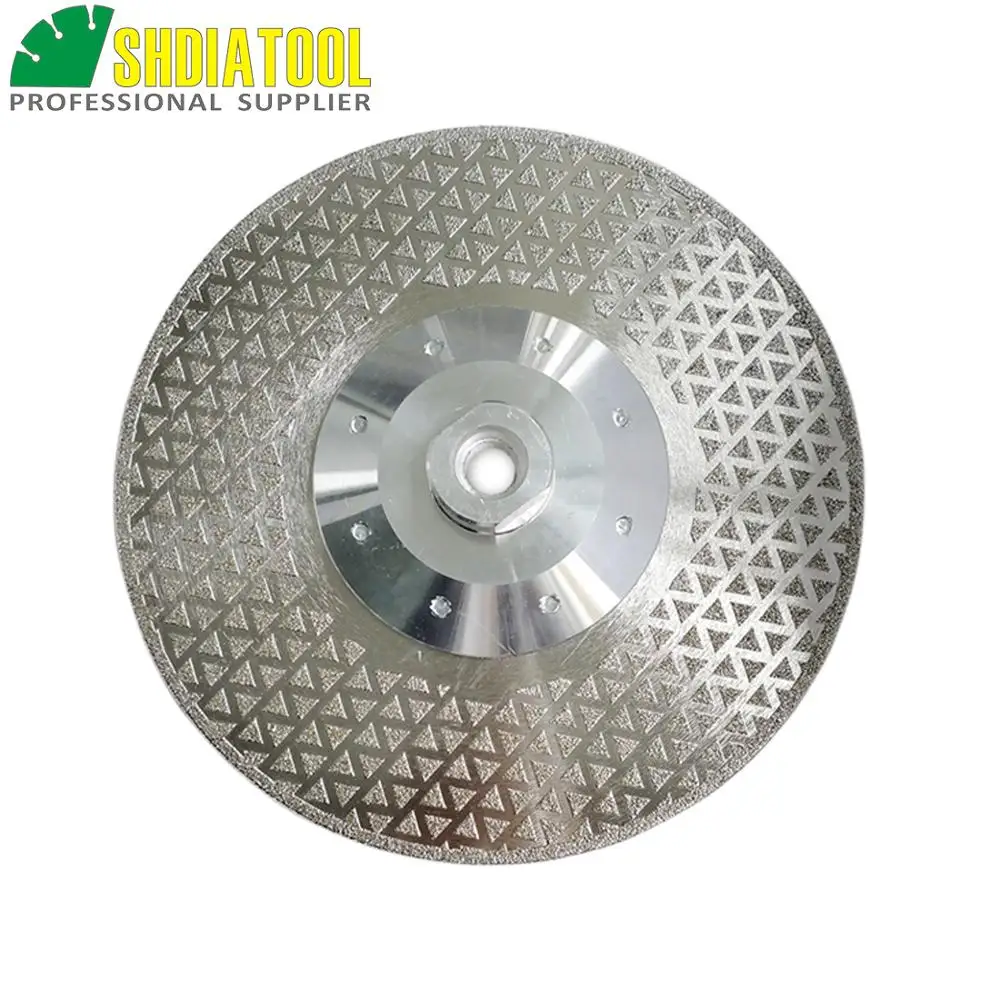 SHDIATOOL 2pcs 7"/180mm Electroplated Diamond Cutting & Grinding Discs  for Marble & Granite with M14 Flange Saw Blades Cutter