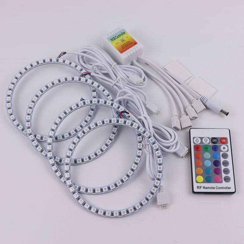Headlight Multi-color RGB LED Angel Eyes Ring Eye DRL RF Remote Control for Opel Astra H NON projector 2007- 10 Accessories