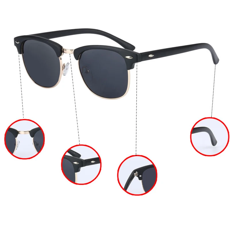 Uv400 hd polarizado óculos de sol das mulheres dos homens clássico moda retro marca óculos de sol revestimento unidade tons gafas de sol masculino