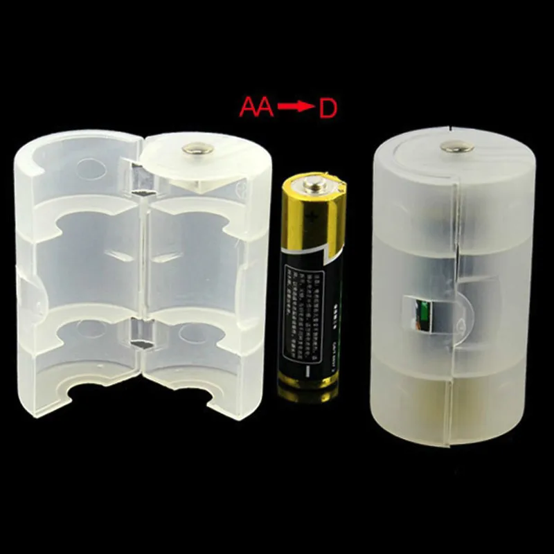 1/2/5Pcs AA to D Size Cell Battery Conversion Adapter Switcher Converter Case Box Holder Converter Case Wholesale