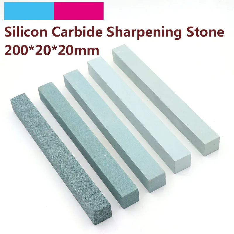 1pc 80 to 3000 Grit Square Jade Knife Sharpener Sharpening Stone 200x20mm Green Silicone Carbide Oil Stone Polish Grinding Tools