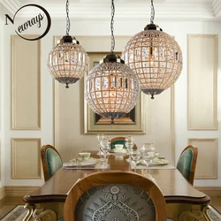 Retro Vintage Royal Empire Ball Chandelier Crystal Modern Pendant Lamp Lustres Lights E27 For Living Room Bedroom Bathroom Hotel