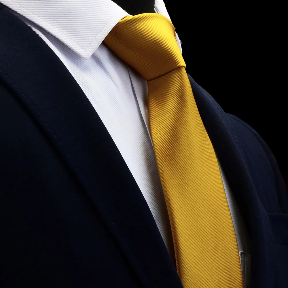 GUSLESON Kwaliteit Jacquard Geweven Zijde Effen Stropdas voor Mannen 8 cm Klassieke Effen Stropdas Rood Marine Goud Geel Stropdassen voor Bruiloft Zakelijk