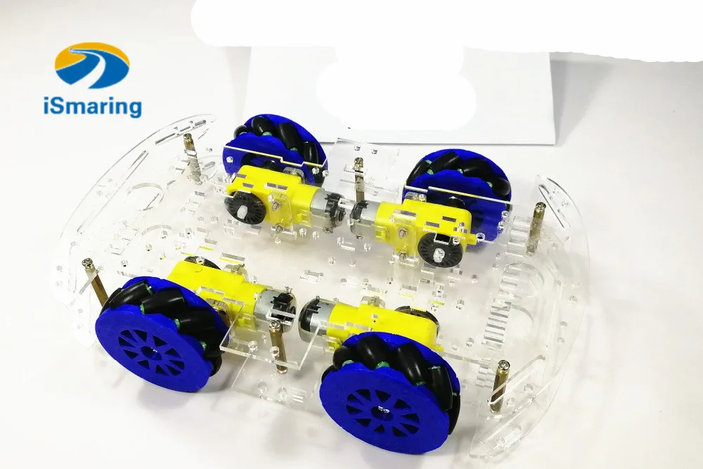 

4wd Mecanum Wheel Smart Car Chassis With TT Motor For Arduino Acrylic Plate DIY Intelligent Robot Car Model RC Toy Remote