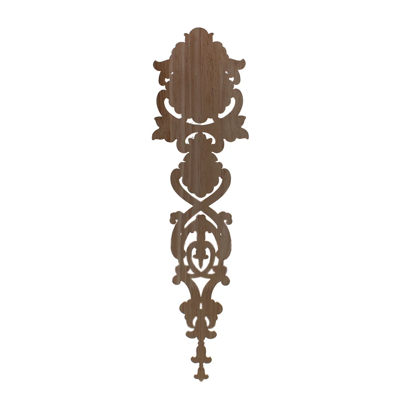 VZLX Wall Classical Vertical Antique Decorative Long Carved Flower Wood Appliques Onlays For Frame Wholesale Garden Furniture