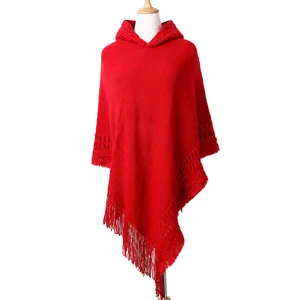 Neue Damenrohre Mantel Rand Poncho Schrägstreifen Bohemian Mantelschalschalel 8 Hauptverkaufsmantel mit Fransenkind - №3