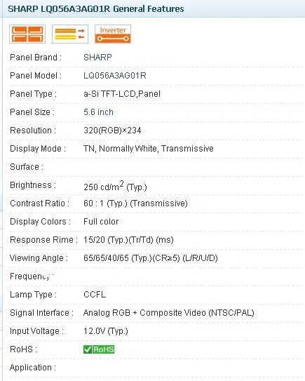 LQ056A3AG01R LQ056A3AG01 5.6 INCH Công Nghiệp LCD, Mới & A +, Hàng Thử Nghiệm Làm Việc