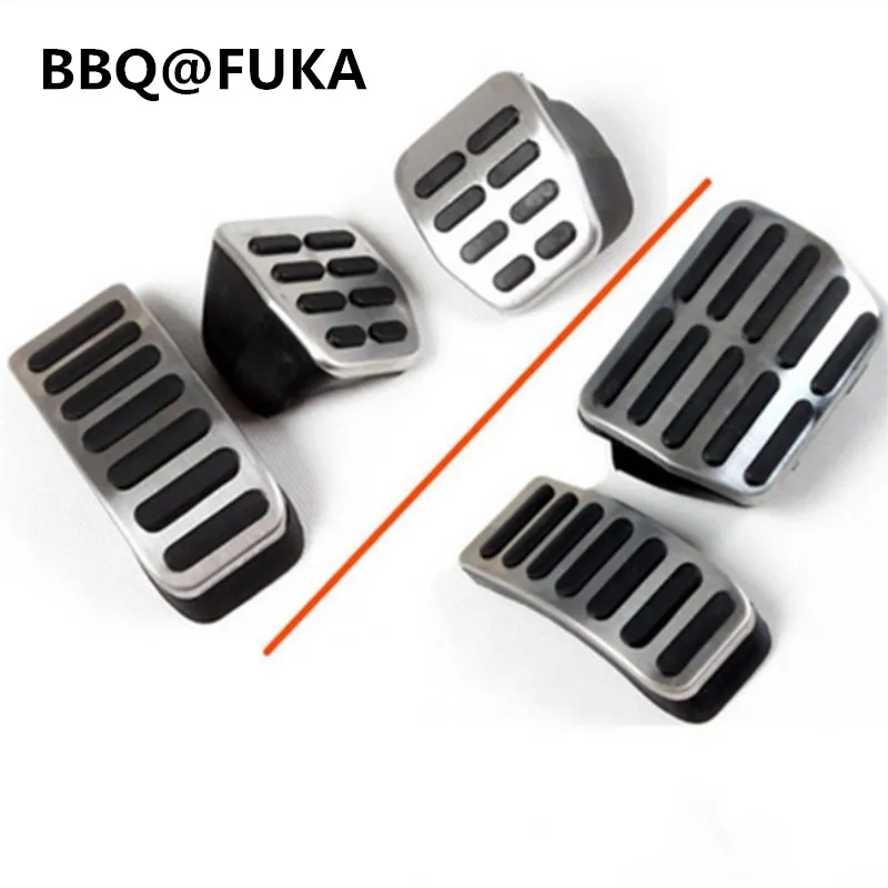 BBQ@FUKA  AT/MT Foot Rest Gas Fuel Brake Pedal Chrome Cover Fit for VWBeetle Cordoba Leon Golf Lupo Toledo Ibiza Cabrio Fox Polo