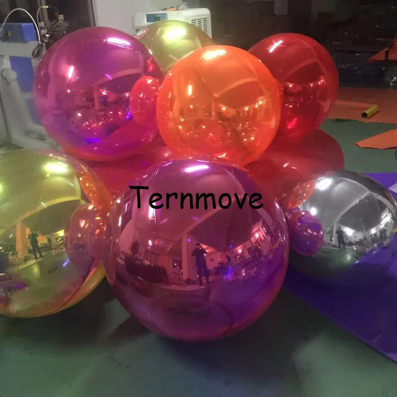 opblaasbare spiegelballon PVC zilver rood groen paars blauw goud opblaasbare spiegelbal heliumballon voor podiumdecoratie