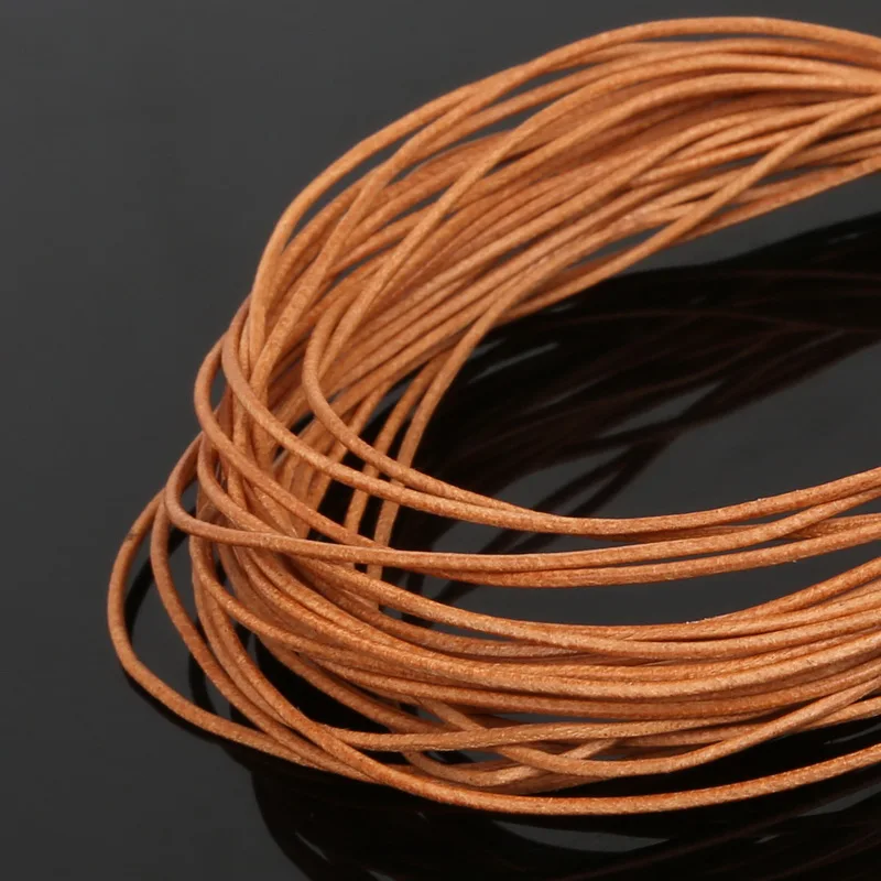 5M/strand 1mm Round Real Leather Jewelry Cord/wire/thread/string Beading Cords For Necklace Bracelet DIY Jewelry Findings