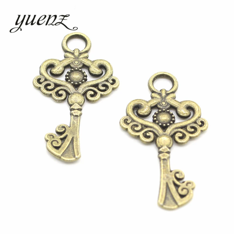 YuenZ 10 pcs Antique silver Plated key Charm Pendants for Jewelry Making DIY Accessories Jewelry Findings 33*18mm O201