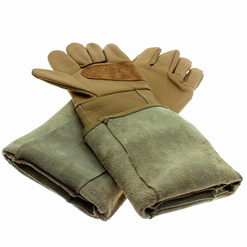 Anti bite gloves 60cm safety long gloves,one layer thick Cowhide gloves for catch animal like dog,cat,reptile,snake Pets