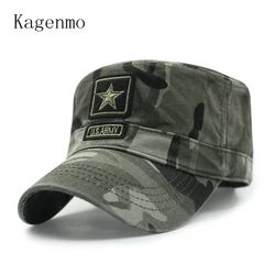 Kagenmo New Style Cotton Spring And Summer Camouflage Army Hat Fashion Flat Top Military Hats Male Female Baseball Cap