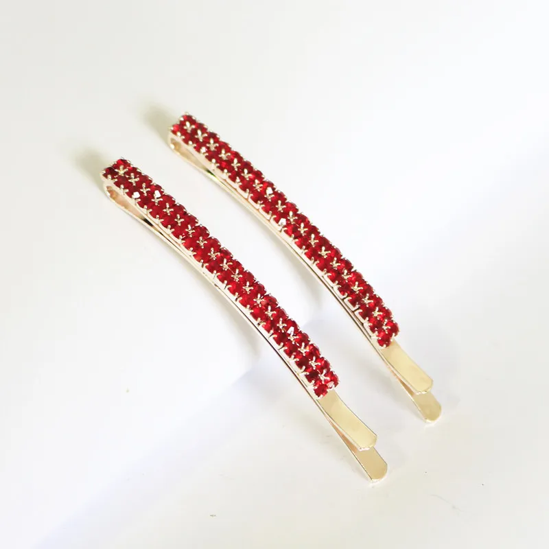 1PCS Fashion Double row Pearl rhinestone side clip Accessories For Women Girls Hairclip Headwear