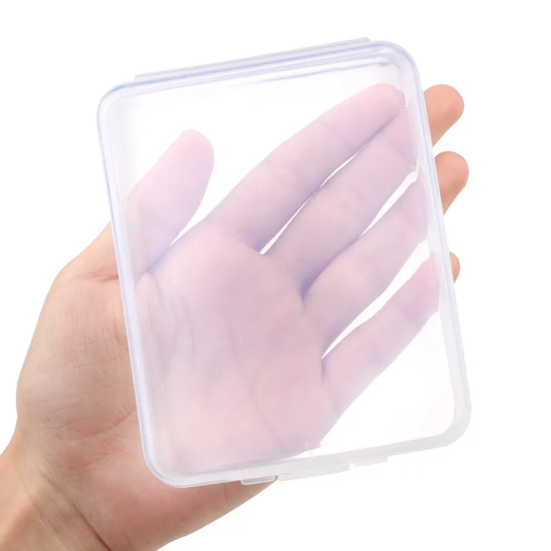 Caja de almacenamiento de plástico, herramienta de extensión de pestañas, caja cuadrada transparente con cubierta, soporte multiusos para pinzas de pegamento, organizador de maquillaje