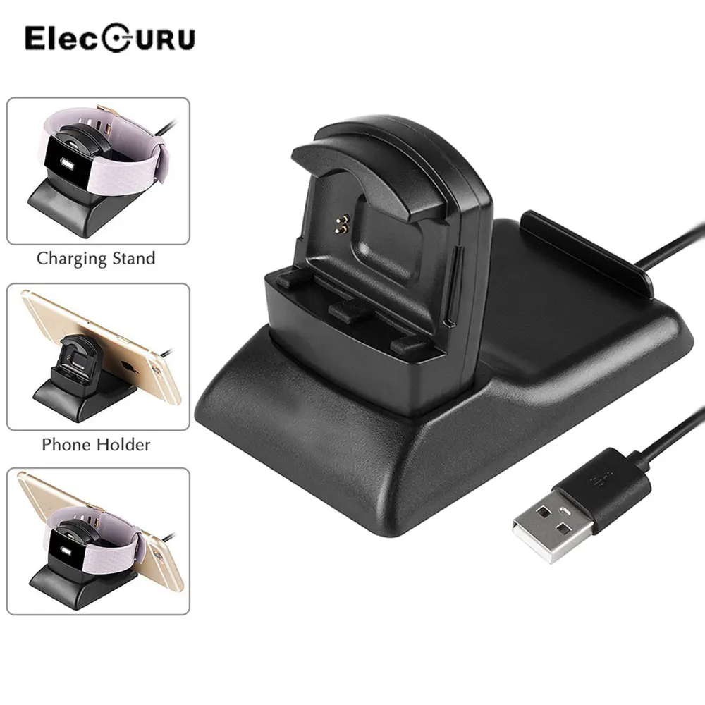 USB-зарядное устройство для Fitbit Charge 2, зарядная док-станция, зарядное устройство, держатель для телефона, подставка, пластиковый кронштейн, зажим для часов Fitbit Charge 2