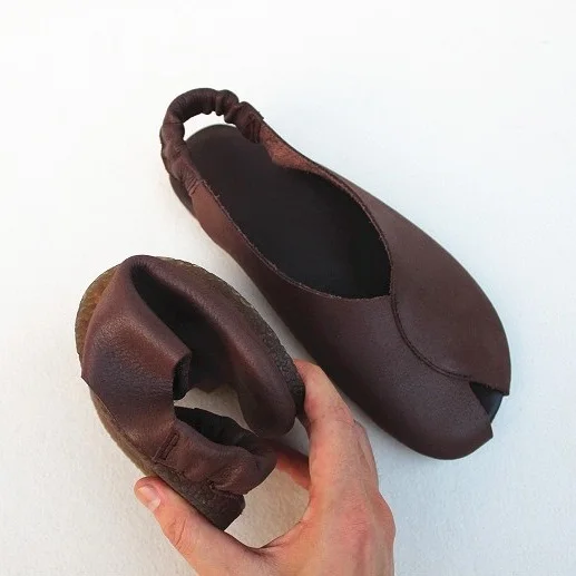 Careaymade-Genuine leather Japanese Literature Retro Handmade Sandals Flat Soft Bottom Original Single-Head Female Sandals