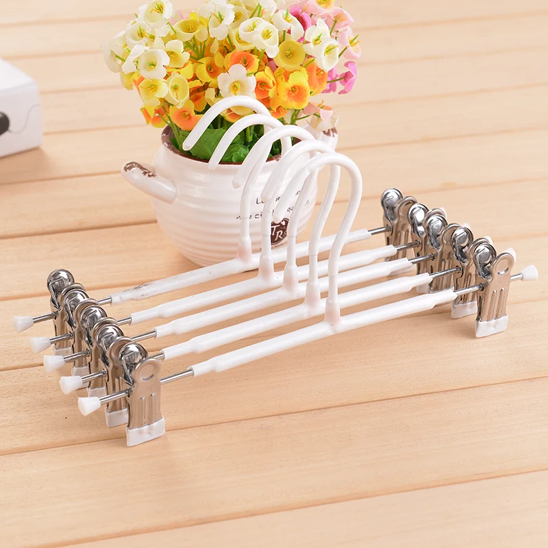 10 pcs/lot Stainless Steel Clothes Hangers with PVC Coating Non-Slip Plastic Trousers Rack Traceless Coat Holders for Home Cloth