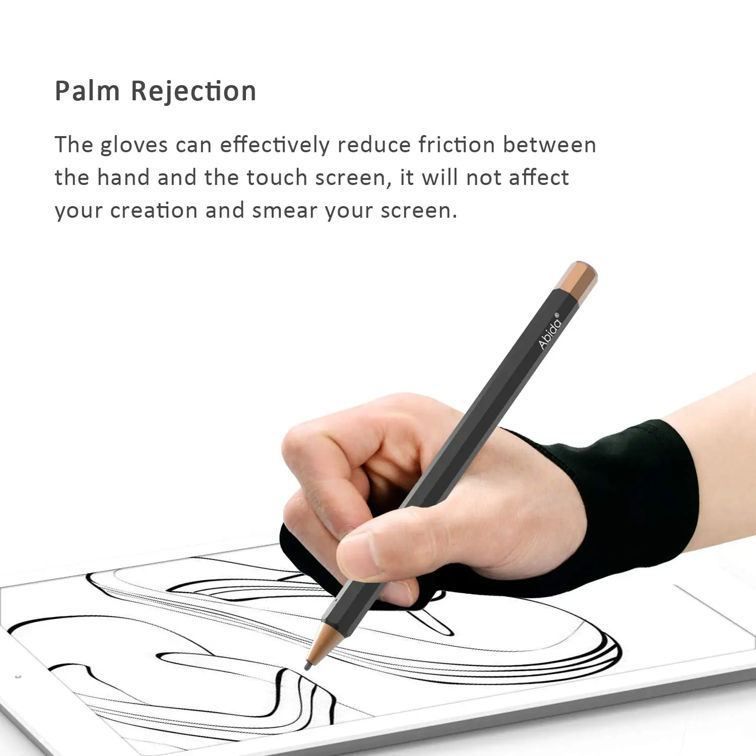 1pcs Drawing Glove for  Graphic Tablet, Art Creation and IPad Pro Pencil, Black