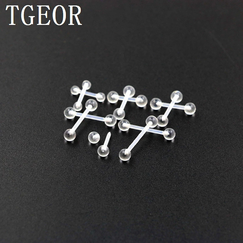 

free shipping wholesale Hot Fashion Charm 100pcs 16G uv acrylic clear Transparent straight barbell ear piercing earring