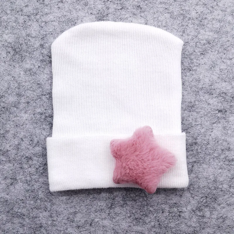 GZHilovingL Newborn Baby Hospital Hats Beanie With Star Soft Cotton Knitting Hat For Baby Boys Girls 0-3M Nebworn Photography