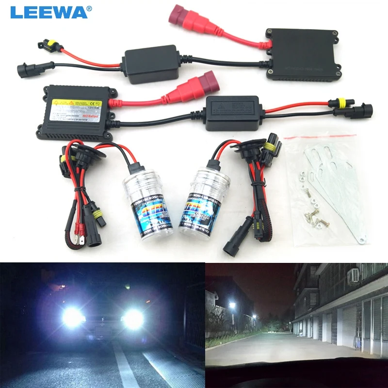 

LEEWA 1set Xenon HID Kit H1/H3/H7/H8/H10/H11/9005/9006 DC 12V 35W Xenon Bulb Lamp Digital Ballast Car Headlight #CA4470