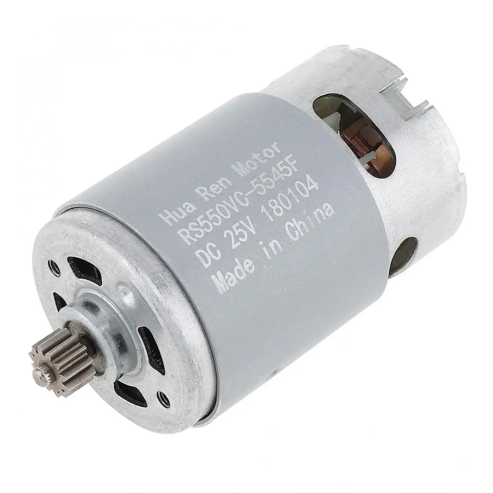 RS550 25V 19500 RPM Serviceable DC Motor with Two-speed 12 Teeth and High Torque Gear Box for Electric Drill / Screwdriver