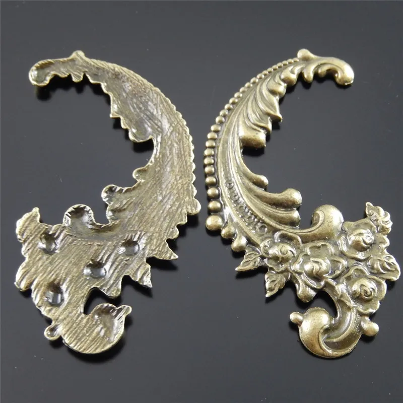 Wholesale 12pcs Antique Bronze Zinc Alloy  Lovely Flower Swirl Charms Necklace Pendants fashion jewelry finding 63x40*2mm 30666