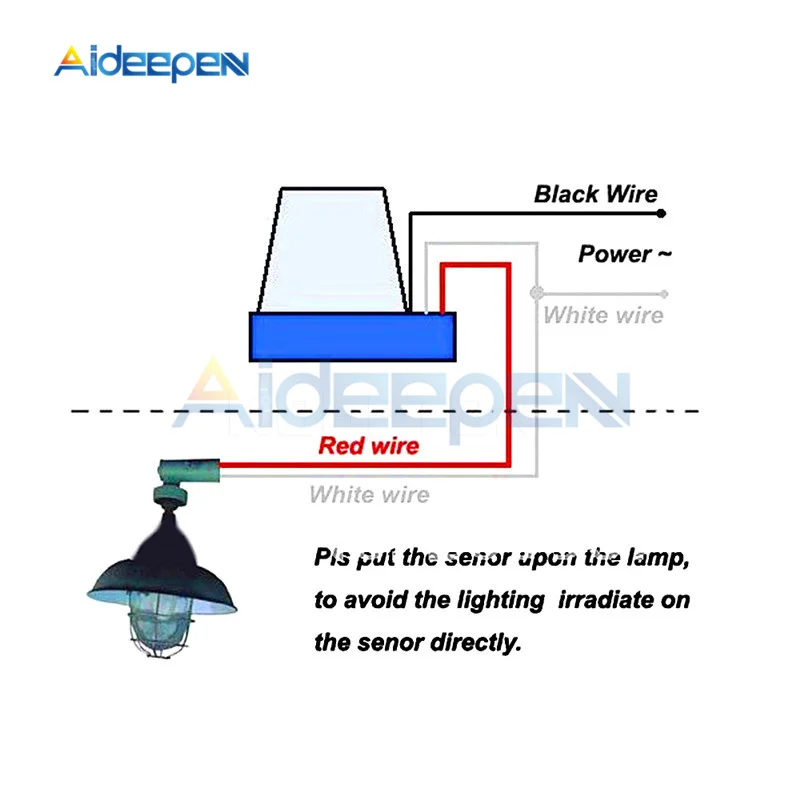 AC 220V 10A Automatic Auto On Off Photocell Street Light Switch DC 12V 24V 50-60Hz Photoswitch Sensor Control Light Switch