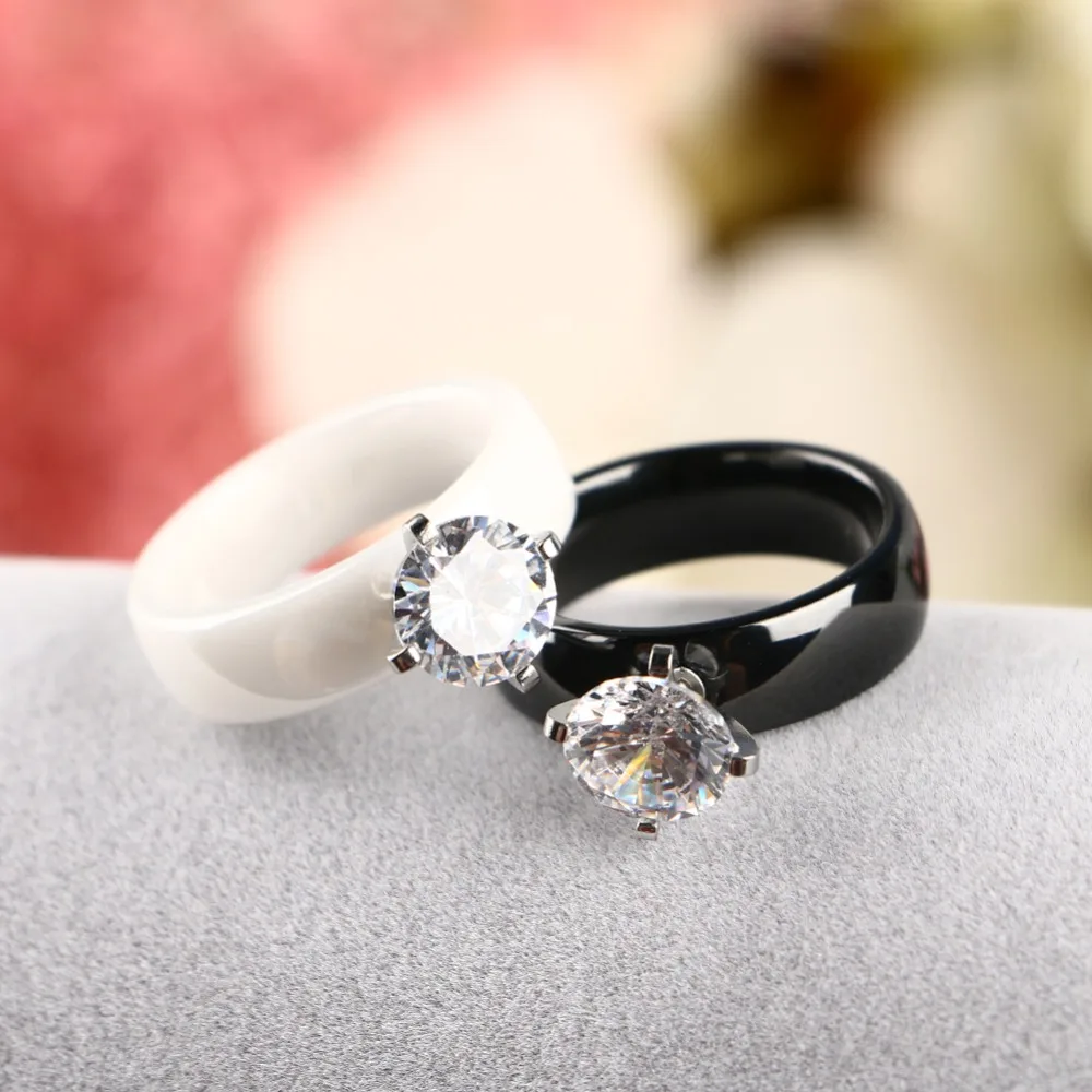 2.0 Carat Exquisite Bijoux Square Wedding & Engagement Ring Made With Cubic Zirconia Ceramic Jewelry Rings For Women Men Gift