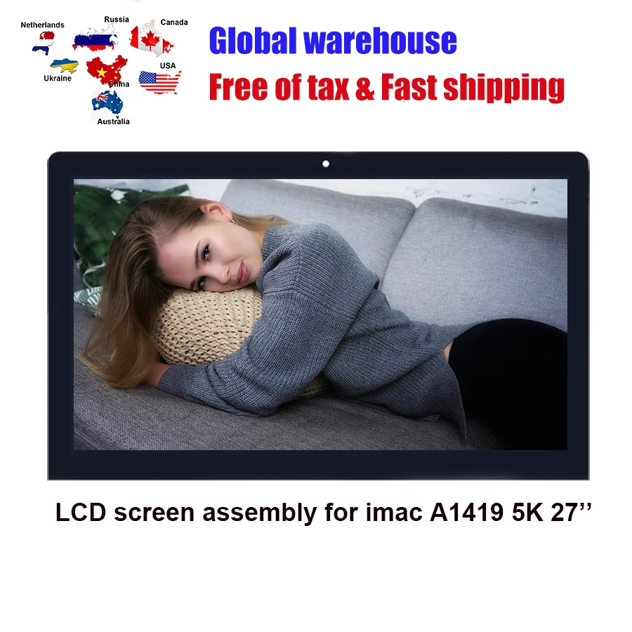 

LCD Screen Assembly for iMac 27inch A1419 5K Retina Display LM270QQ1 SDB1 SDA2 SDC1 EMC2834 2806 3070