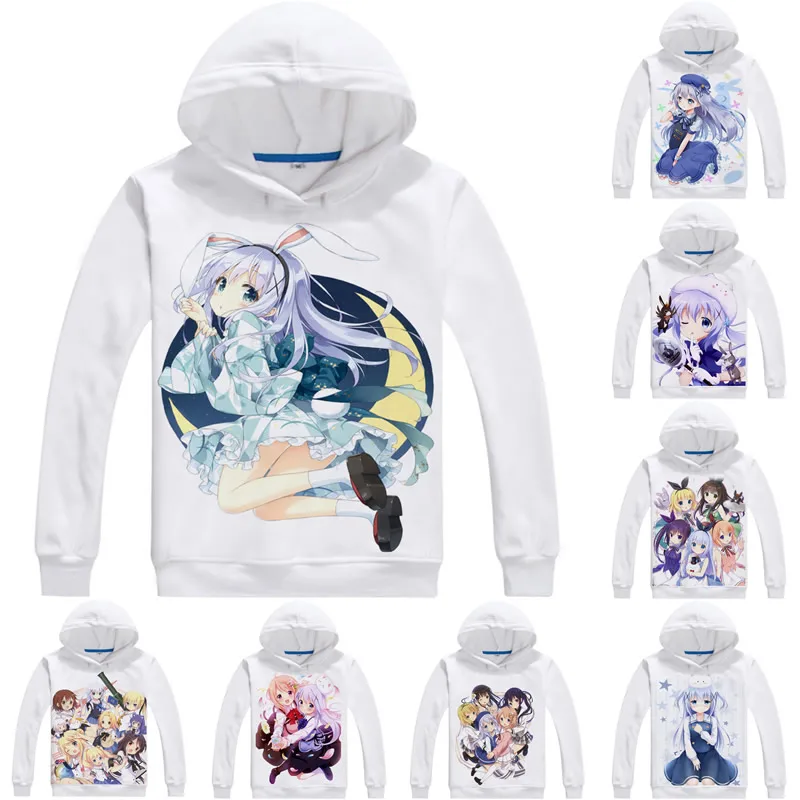 

Is the Order a Rabbit Hoodies Multi-style Hooded Hoodie GochiUsa Gochumon wa Usagi Desu ka Cocoa Hoto Kokoa Cosplay Sweatshirts