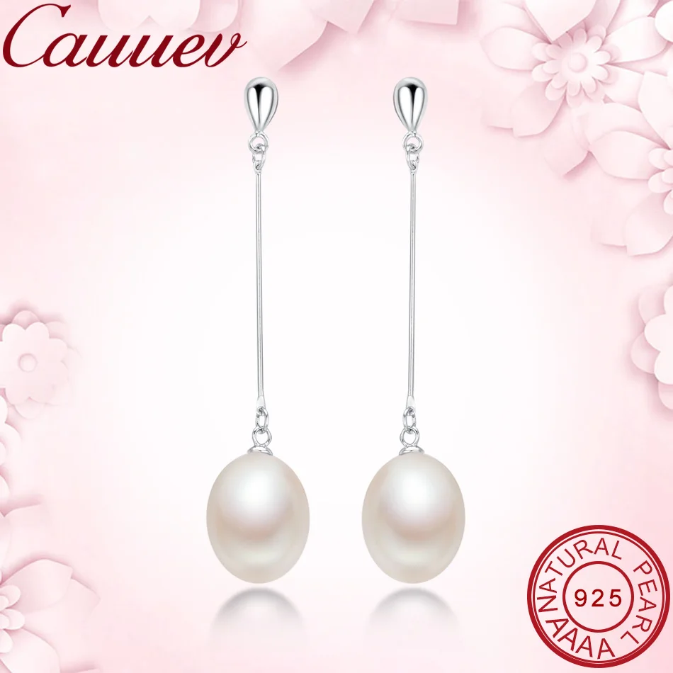 2020 Fashion100%Natural freshPearl Earrings For Women S925 Sterling Silver Jewelry Water Drop Pearl Earring Quality Wedding Gift