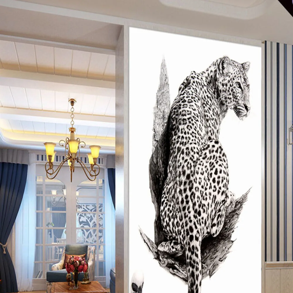 

Cheetah Hallway Mural Photo Wallpaper for Living Room Home Wall Art Decor 3D Painting Entrance MuralsDecorative Home Improvement