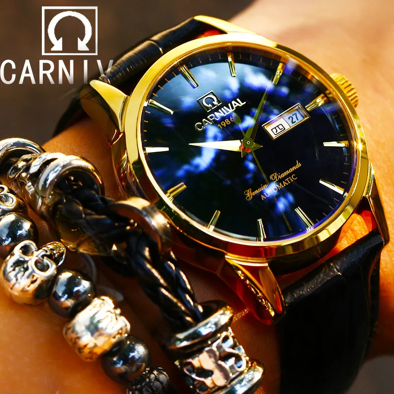 Switzerland Carnival Top Brand Luxury Men Watches Automatic Self-Wind Watch Men Sapphire reloj hombre relogio clock C8646G-5