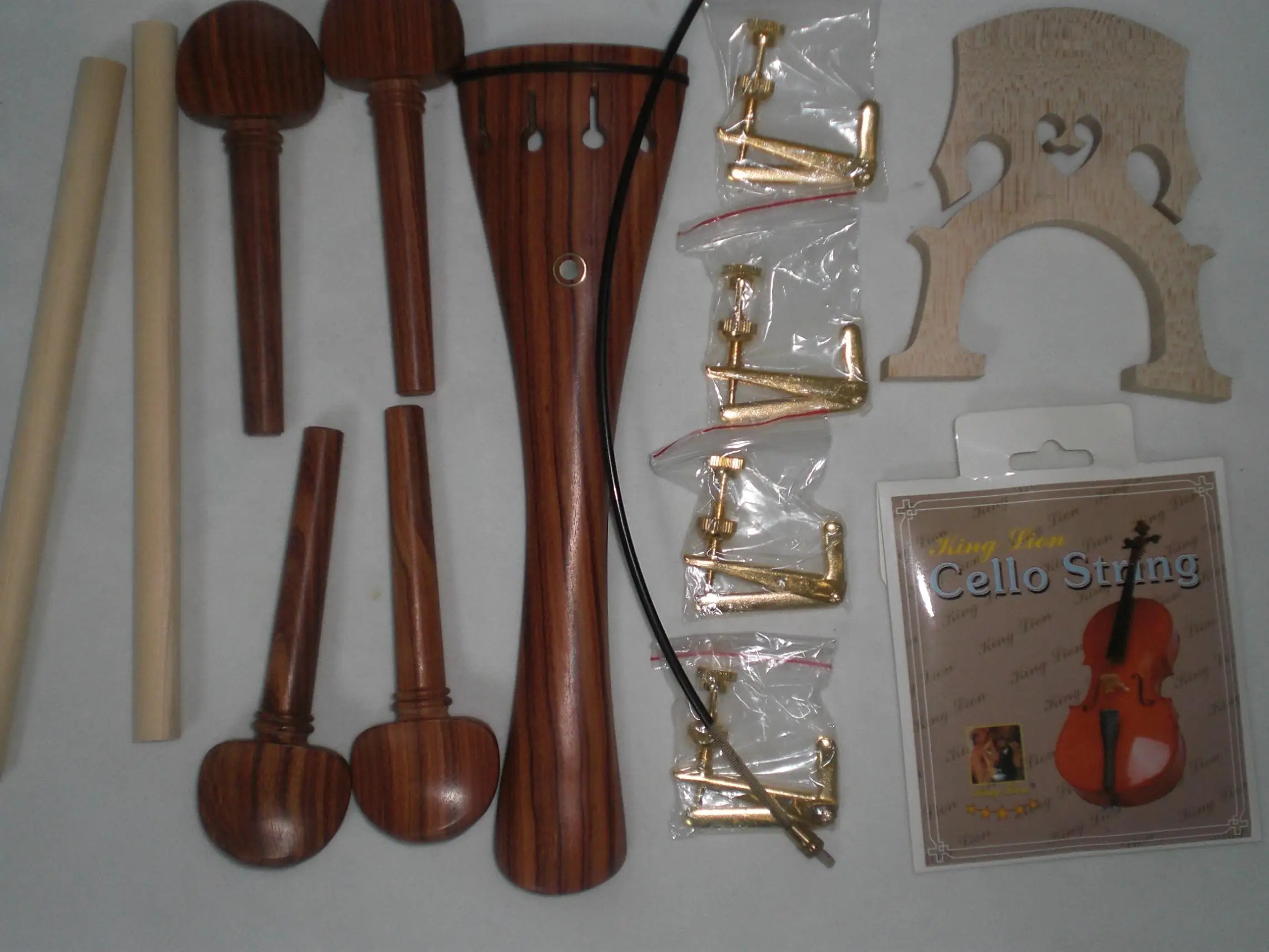 1 Set Quality Cello Parts 4/4 with Tail Gut Fine Tuner String Sound Post