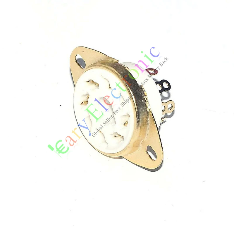 Wholesale and retail 4pcs GOLD 8PIN ceramics VACCUM TUBE SOCKETS SAVER KT88 6550 EL34 6SN7 AUDIO amps free shipping
