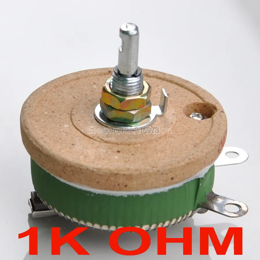 

50W 1K OHM High Power Wirewound Potentiometer, Rheostat, Variable Resistor, 50 Watts.