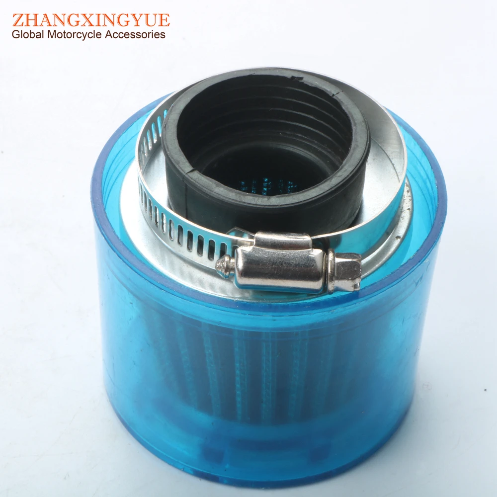 Performance Air Filter 28mm 32mm 36mm 38mm GY6 50cc 139QMB JOG 50 70 110 125 Scooter Motorcycle Scooter Kart ATV Blue cover