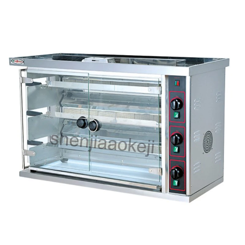 

220V Commercial gas chicken rotisseries Gas Rotisserie BBQ oven multi-function 3-row duck equipment stainless steel roast oven