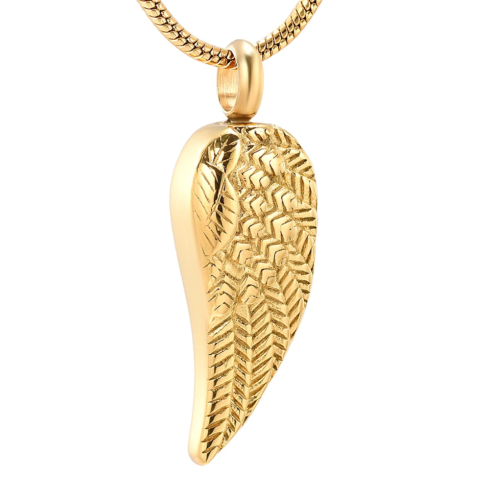 Angel Wings Cremation Jewelry for Ashes Pendant Stainless Steel Keepsake Memorial Urn Necklace for Human/Pets