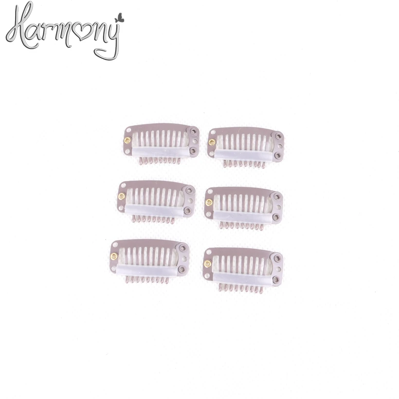

Harmony Stock hair clips for extensions/ 3.2cm with 6, 9 teeth 100pcs per pack 5 packs/lot