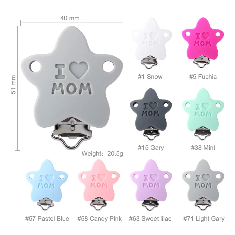 3Pcs Baby Pacifier Clip Soother Teether Star Shape Silicone Holder Saliva Towel Support Anti Fall Silicone Nipple Dummy Clips