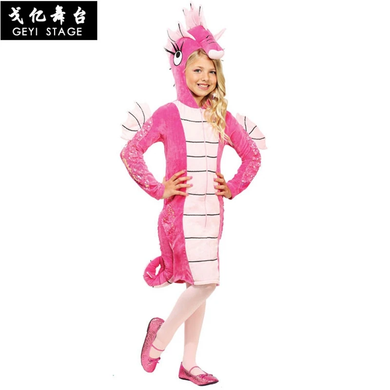 

new Toddler Pink Seahorse Costume High Quality Adorable Funny Baby Halloween Cosplay party role play for girl kid clothing